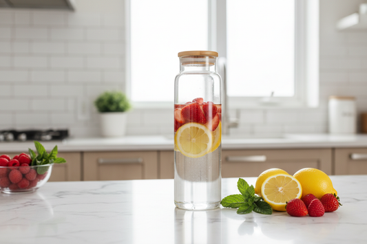 Bouteille infuseur cuisine marbre